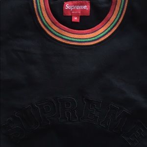Supreme black logo crew neck sweatshirt
